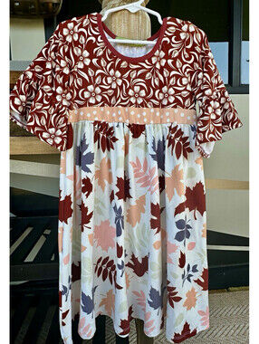 Millie Loves Lily Girls Floral A-Line 3/4 Sleeve Knee Length Dress Size 8